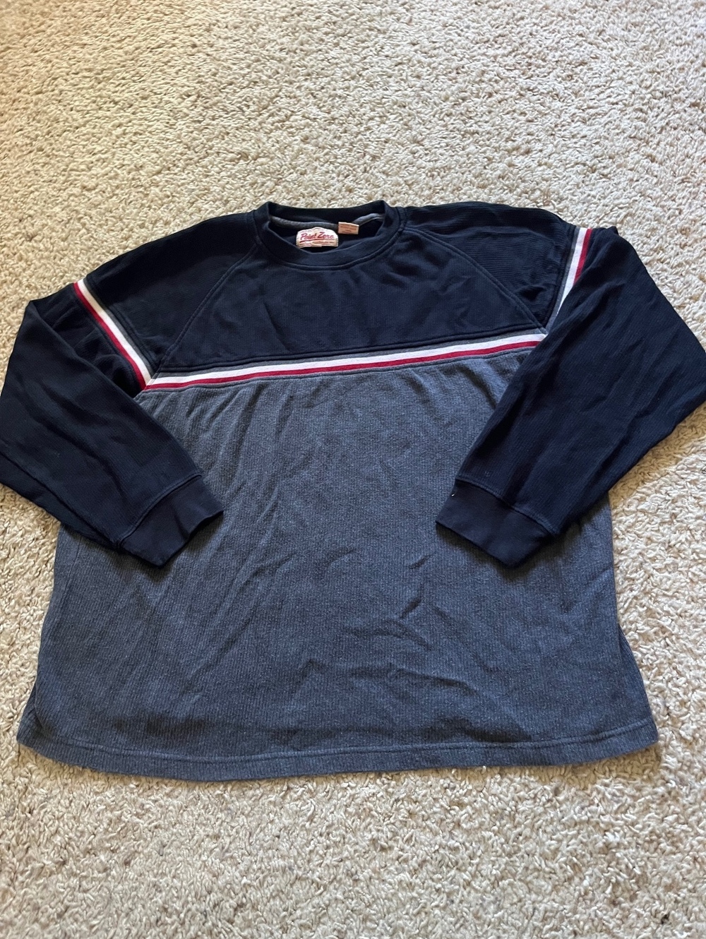 Point Zero Y2K Colorblock Striped Sweatshirt L